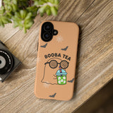 Cute Ghost Booba Tea Phone Case, Halloween Phone Cover, Boo Tea Cell Case, Kawaii Phone Accessory, Fall Vibes Phone Case