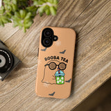 Cute Ghost Booba Tea Phone Case, Halloween Phone Cover, Boo Tea Cell Case, Kawaii Phone Accessory, Fall Vibes Phone Case