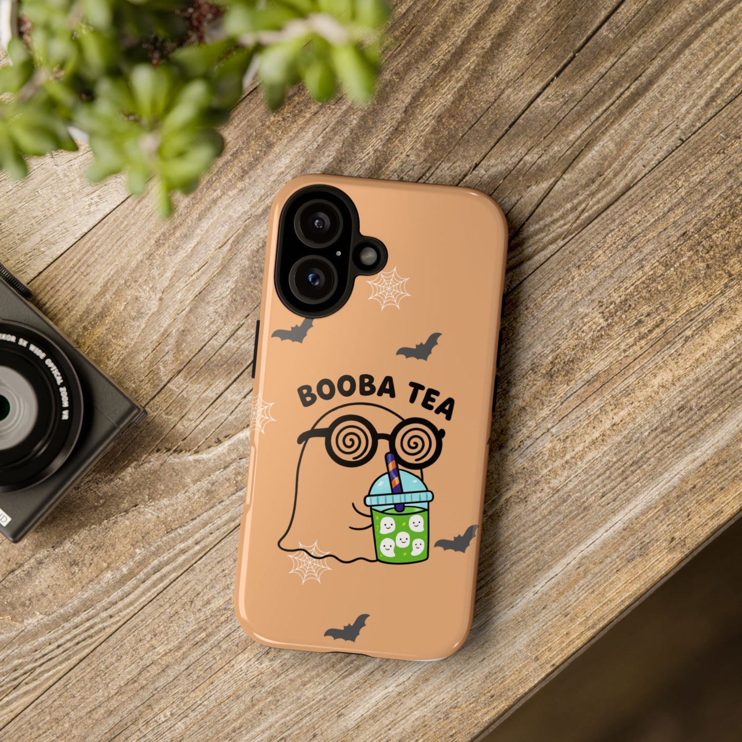 Cute Ghost Booba Tea Phone Case, Halloween Phone Cover, Booba Tea Cell Case, Kawaii Phone Accessory, Fall Vibes Phone Case