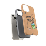 Cute Ghost Booba Tea Phone Case, Halloween Phone Cover, Boo Tea Cell Case, Kawaii Phone Accessory, Fall Vibes Phone Case
