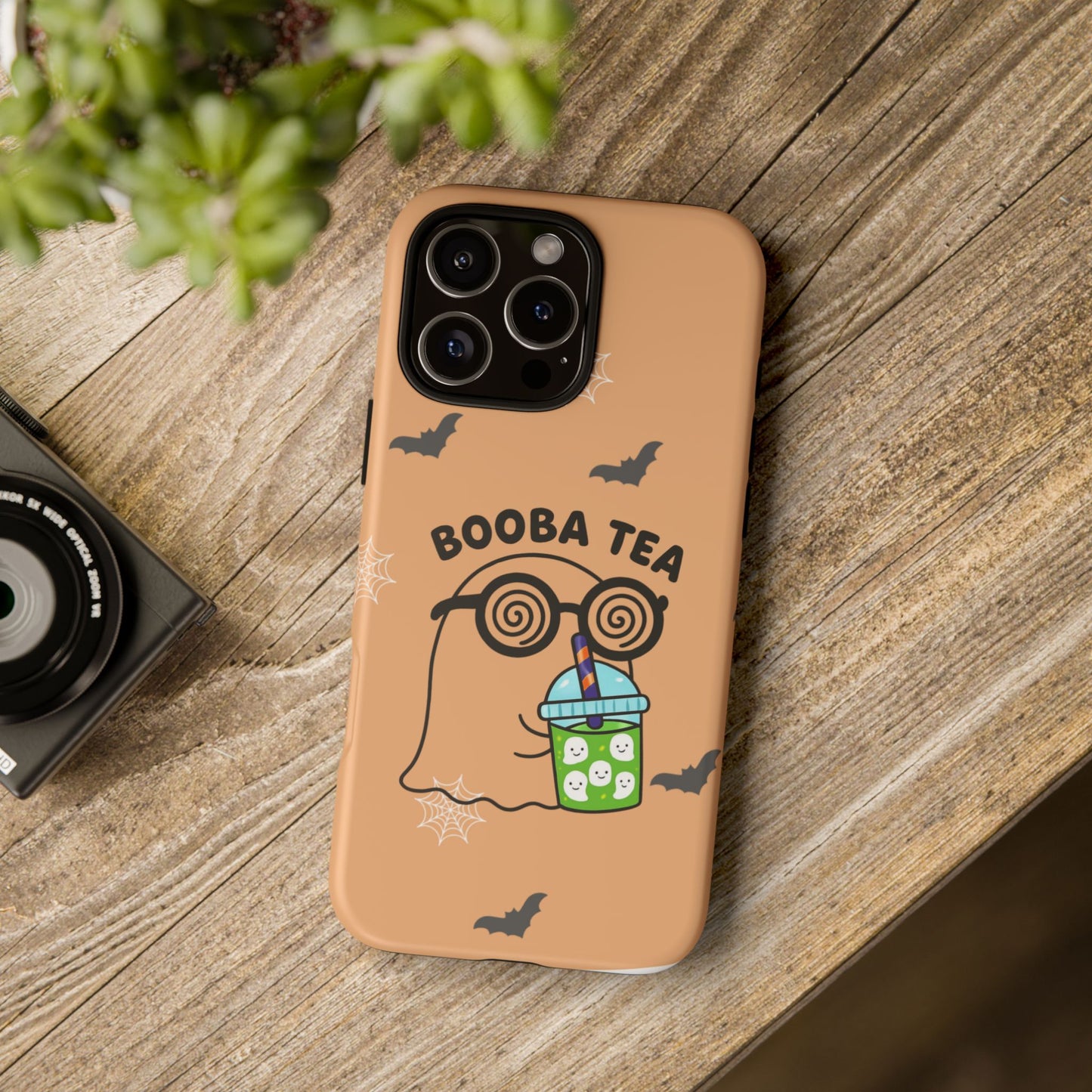 Cute Ghost Booba Tea Phone Case, Halloween Phone Cover, Booba Tea Cell Case, Kawaii Phone Accessory, Fall Vibes Phone Case