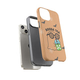 Cute Ghost Booba Tea Phone Case, Halloween Phone Cover, Boo Tea Cell Case, Kawaii Phone Accessory, Fall Vibes Phone Case