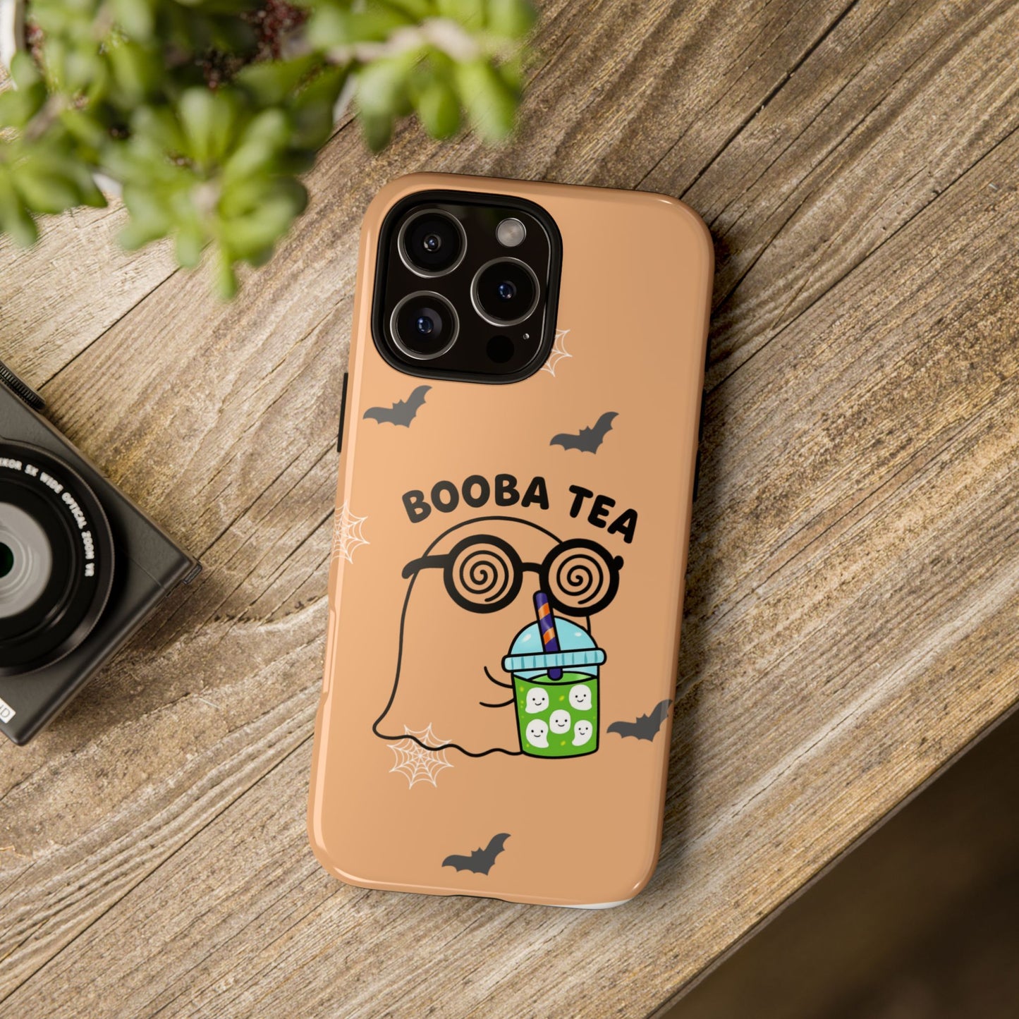 Cute Ghost Booba Tea Phone Case, Halloween Phone Cover, Booba Tea Cell Case, Kawaii Phone Accessory, Fall Vibes Phone Case